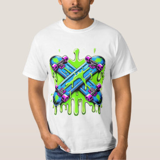Camiseta patineta verde