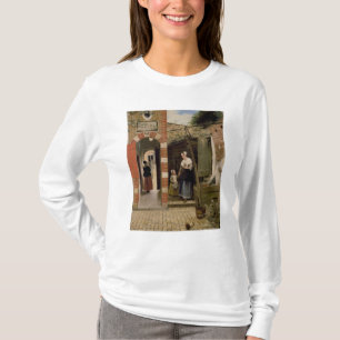 Camiseta Patio de una casa en Delft, 1658
