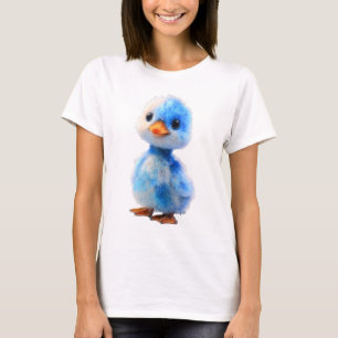 Camiseta Patito Azul Mármol Suave Mujeres