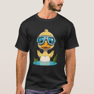 Camiseta Patito Nadando con Gafas Lindo Piscina Dibujos Ani