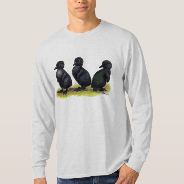 Camiseta Patitos de Cayuga Negra (Anverso)