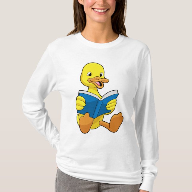 Camiseta Pato al leer con libro (Anverso)