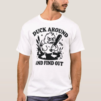 Camiseta Pato Alrededor y Descubre – Pato Enojado Divertido