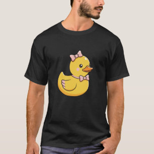 Camiseta Pato Amarillo Lindo con Lazos Mujer Kawaii Animale