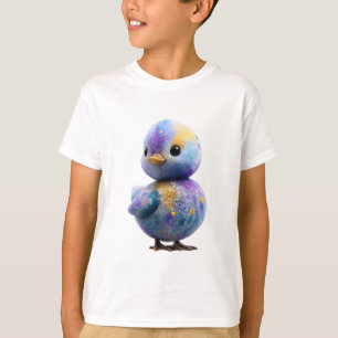 Camiseta Pato Bebé Colorido Pintado con Salpicaduras para N