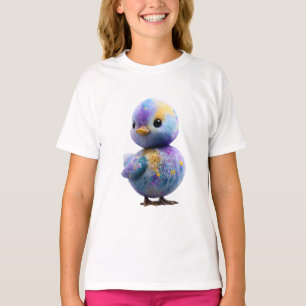 Camiseta Pato Bebé Colorido Pintado con Salpicaduras para N