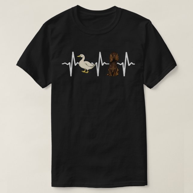 Camiseta Pato Blanco Boykin Spaniel Heartbeat Dog Lover  (Diseño del anverso)