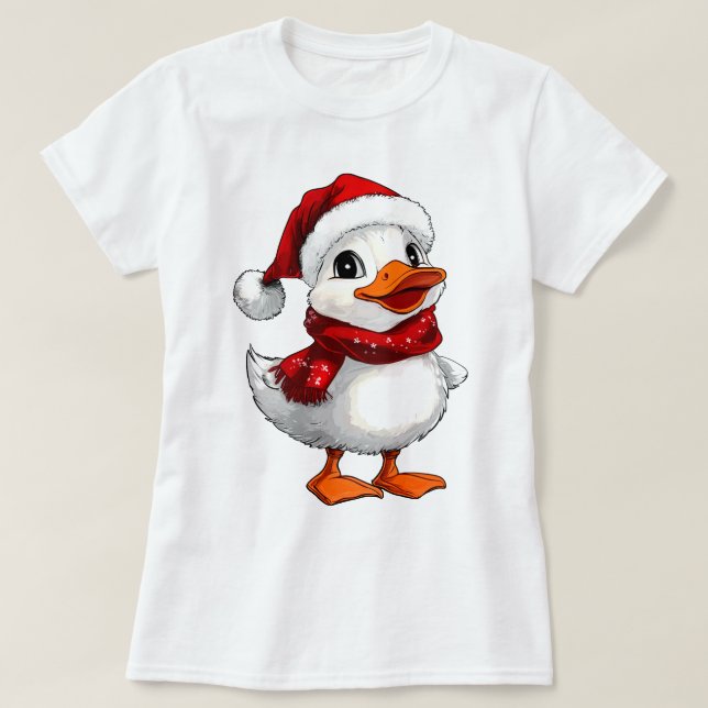 Camiseta Pato blanco de Navidad (Diseño del anverso)