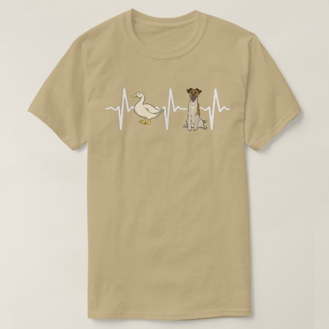 Camiseta Pato Blanco Suave Para El Perro Del Corazón Terrie (Diseño del anverso)