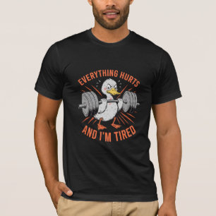 Camiseta Pato Cansado Levanta Pesada Barra