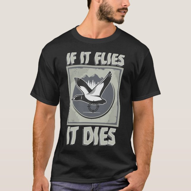 Camiseta Pato Cazando cabeza de perro canina  (Anverso)
