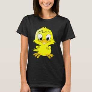 CAMISETA PATO CHICK ORIENTAL ANIMAL BEBÉ CUTE FLUFFY AMARIL