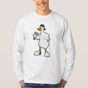 Camiseta Pato como artesano con herramienta y gorra
