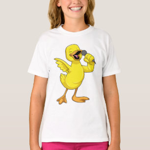 Camiseta Pato como cantante con micrófono