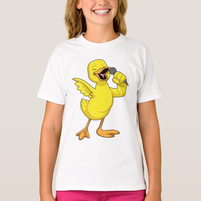 Camiseta Pato como cantante con micrófono (Anverso)