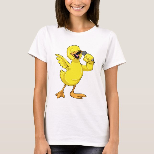 Camiseta Pato como cantante con micrófono (Anverso)