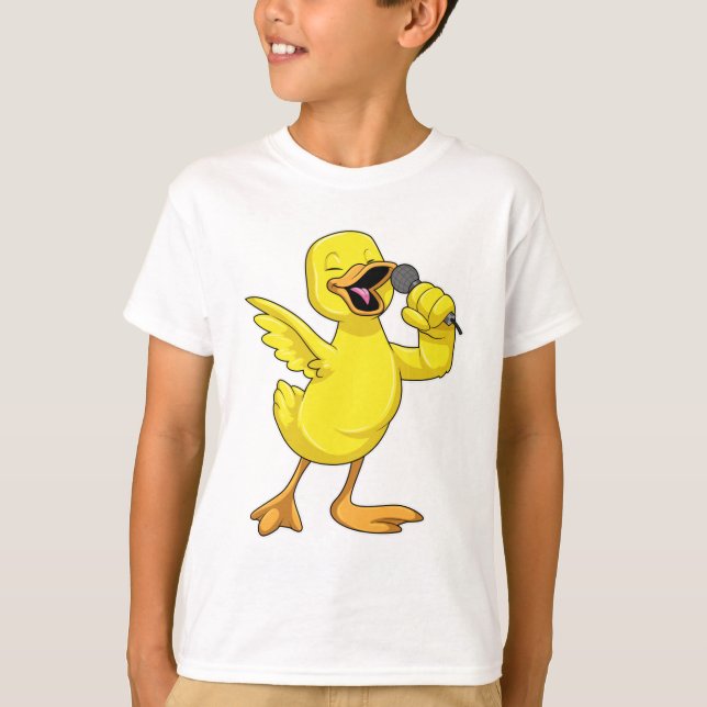 Camiseta Pato como cantante con micrófono (Anverso)