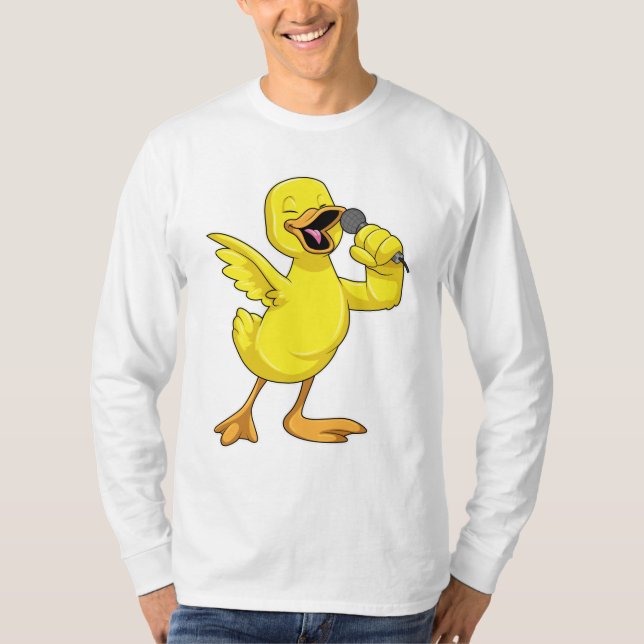 Camiseta Pato como cantante con micrófono (Anverso)