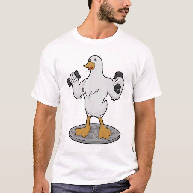 Camiseta Pato como culturista con campanas de púas (Anverso)