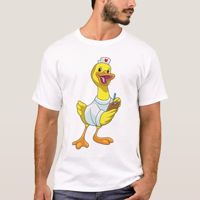 Camiseta Pato como enfermera con corazón (Anverso)