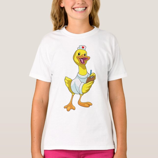 Camiseta Pato como enfermera con corazón (Anverso)