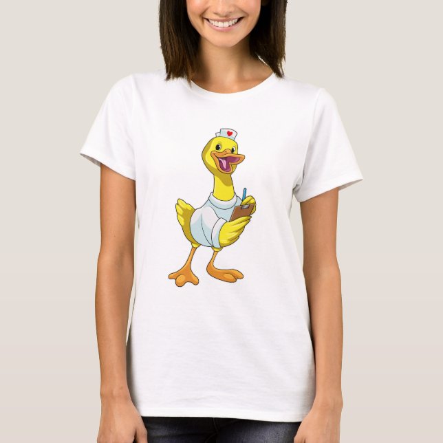 Camiseta Pato como enfermera con corazón (Anverso)