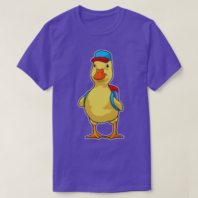 Camiseta Pato como estudiante con gorra de mochila (Diseño del anverso)