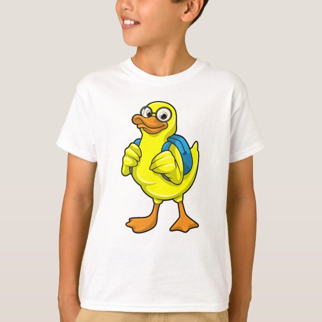 Camiseta Pato como estudiante con mochila (Anverso)