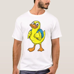Camiseta Pato como estudiante con mochila