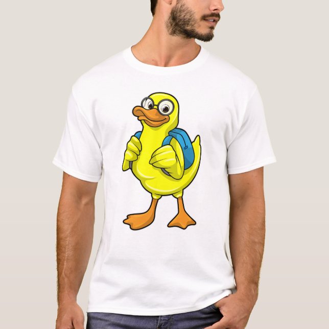 Camiseta Pato como estudiante con mochila (Anverso)