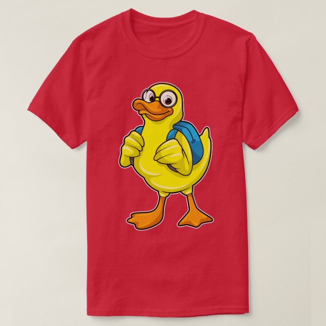 Camiseta Pato como estudiante con mochila (Diseño del anverso)
