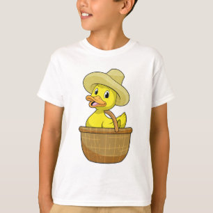 Camiseta Pato como granjero con cesta