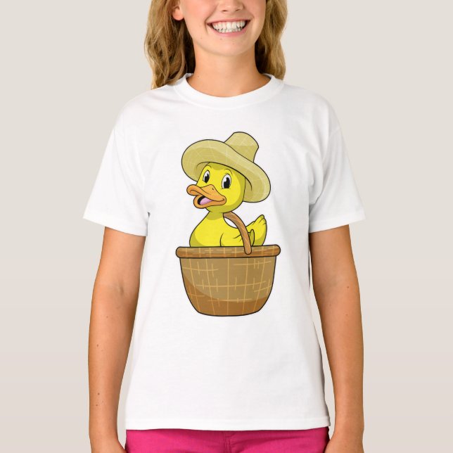 Camiseta Pato como granjero con cesta (Anverso)