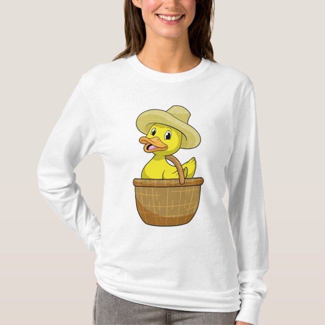 Camiseta Pato como granjero con cesta (Anverso)