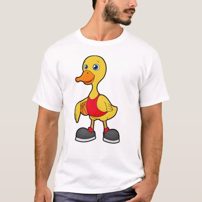 Camiseta Pato como jugador de baloncesto con baloncesto (Anverso)