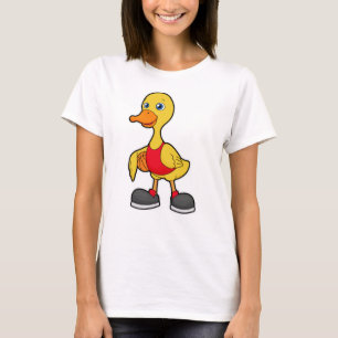 Camiseta Pato como jugador de baloncesto con baloncesto