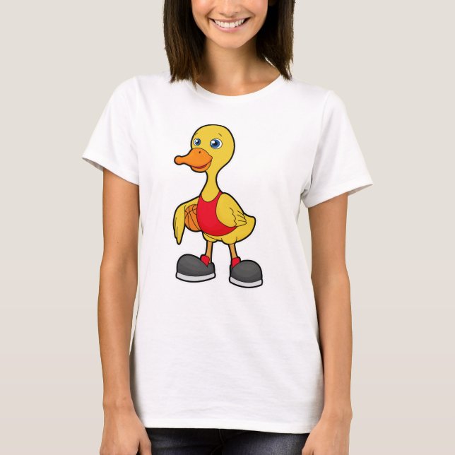 Camiseta Pato como jugador de baloncesto con baloncesto (Anverso)