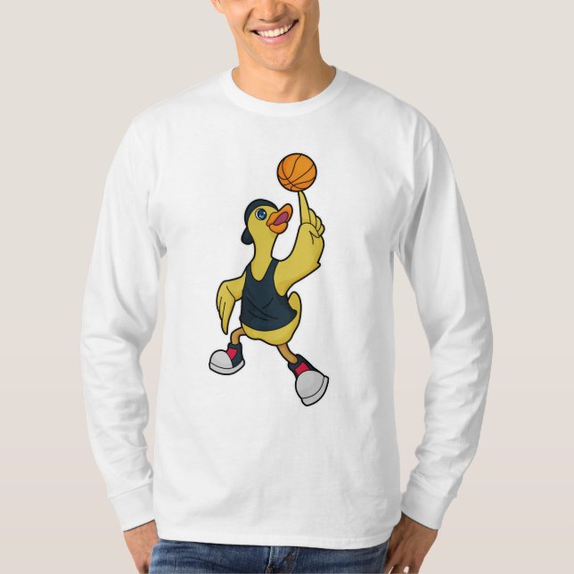 Camiseta Pato como jugador de béisbol con baloncesto (Anverso)