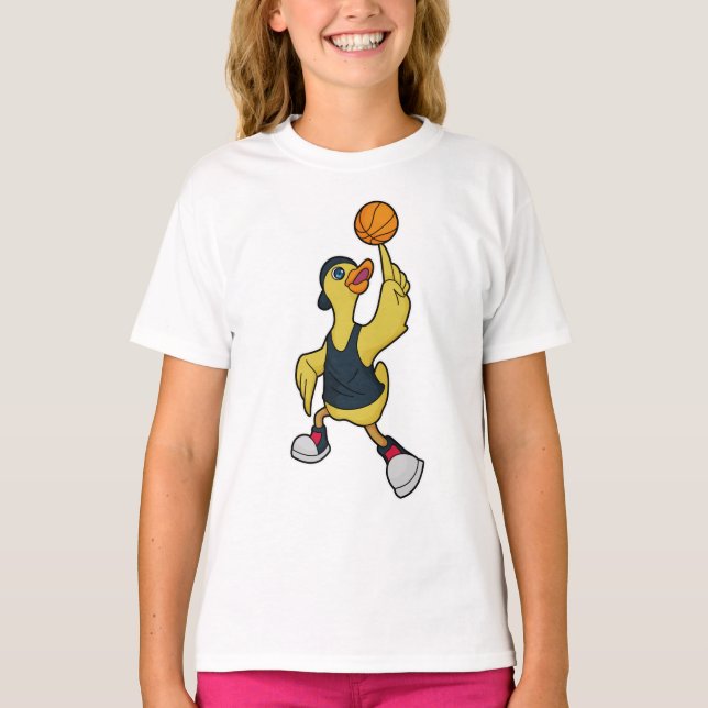 Camiseta Pato como jugador de béisbol con baloncesto (Anverso)