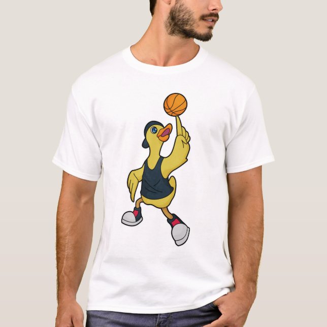 Camiseta Pato como jugador de béisbol con baloncesto (Anverso)