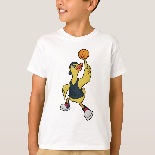 Camiseta Pato como jugador de béisbol con baloncesto (Anverso)