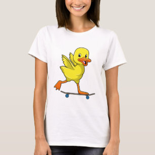 Camiseta Pato como patinador con patineta