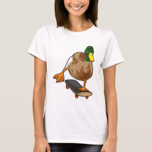 Camiseta Pato como patinador con patineta