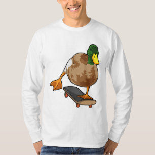Camiseta Pato como patinador con patineta