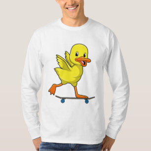 Camiseta Pato como patinador con patineta