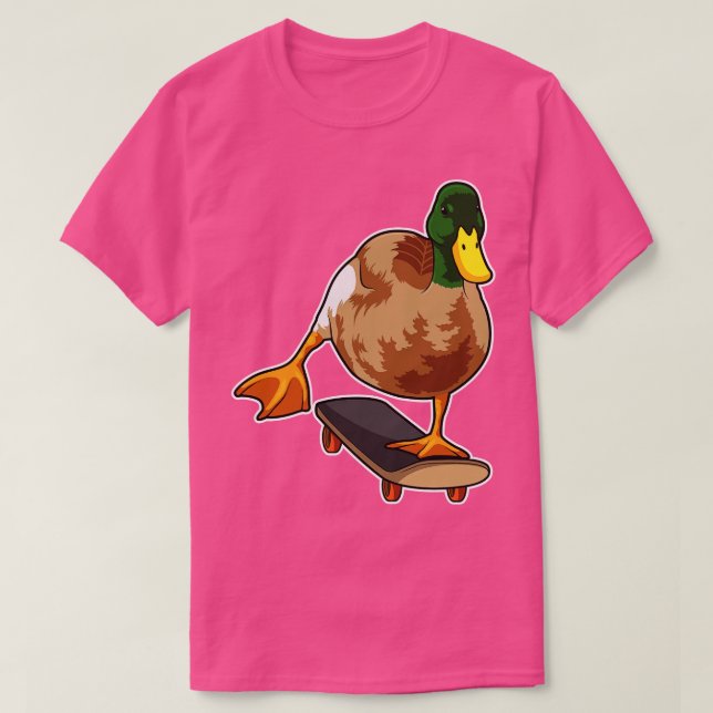 Camiseta Pato como patinador con patineta 1 (Diseño del anverso)
