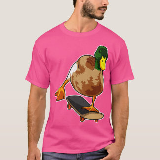 Camiseta Pato como patinador con patineta 1