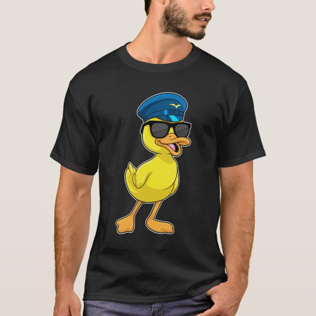 Camiseta Pato como piloto con gorra piloto (Anverso)