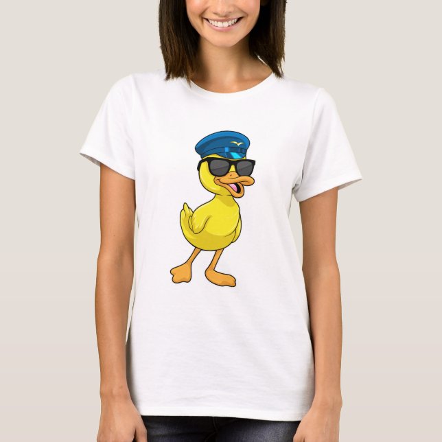 Camiseta Pato como piloto con gorra piloto (Anverso)