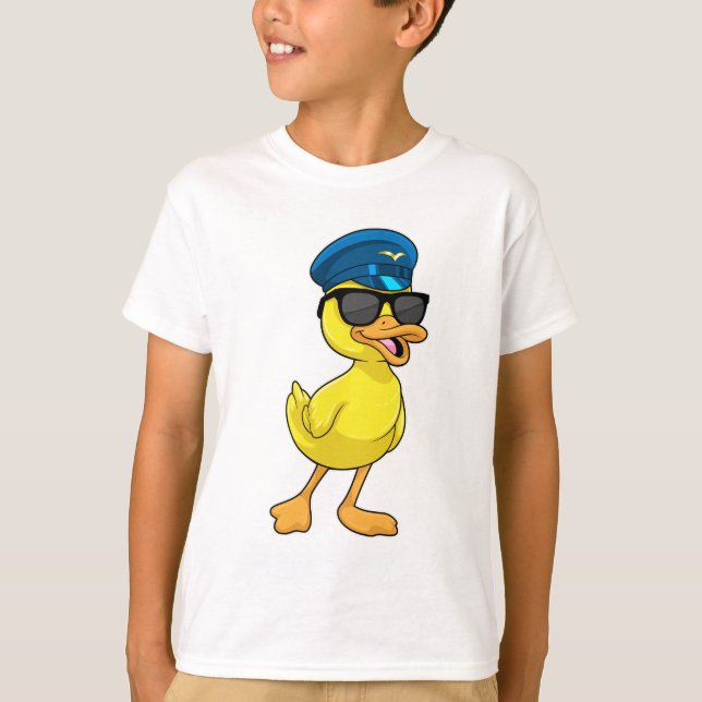 Camiseta Pato como piloto con gorra piloto (Anverso)
